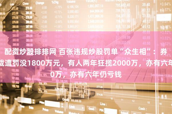 配资炒股排排网 百张违规炒股罚单“众生相”：券商原总裁遭罚没1800万元，有人两年狂揽2000万，亦有六年仍亏钱