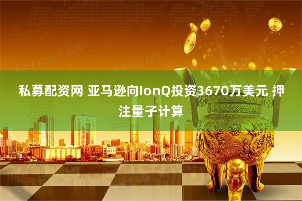 私募配资网 亚马逊向IonQ投资3670万美元 押注量子计算